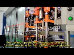 পোষা প্রাণীর খাদ্যের জন্য ব্যবহৃত স্বয়ংক্রিয় তিন-স্টেশন ভ্যাকুয়াম ফর্মিং মেশিন ব্যবহৃত খাদ্য পাত্রে