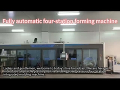 চার স্টেশনের ভ্যাকুয়াম ফর্মিং মেশিন প্লাস্টিকের ফলের বাক্স তৈরি করে