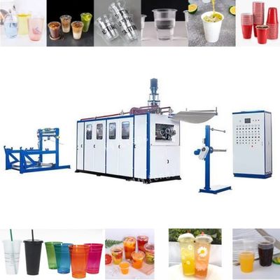 সম্পূর্ণ স্বয়ংক্রিয় প্লাস্টিকের চা কাপ Thermoforming মেশিন