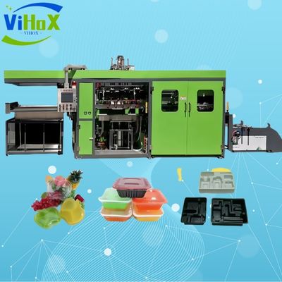 সম্পূর্ণ স্বয়ংক্রিয় প্লাস্টিকের কেক বক্স তৈরির মেশিন প্লাস্টিকের লাঞ্চ বক্স তৈরির মেশিন